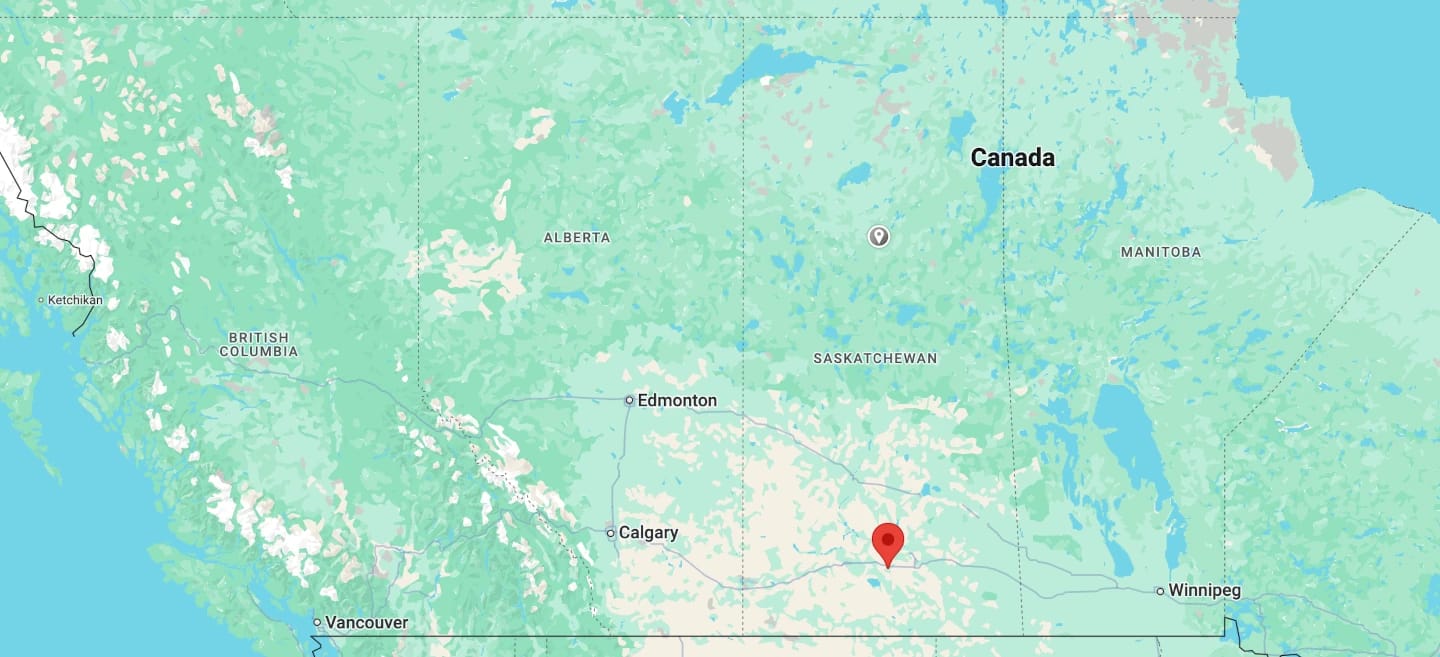 Map of western canada
